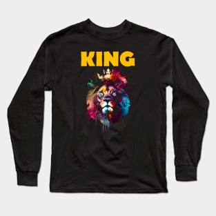 Lion With Crown "King" #2 Long Sleeve T-Shirt